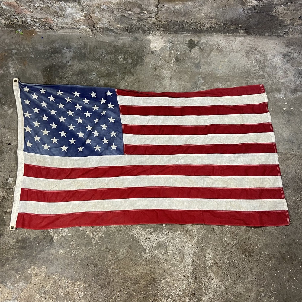 Vintage 60s Pioneer Valley Forge American Flag 3x5 50 Star 100% Cotton USA